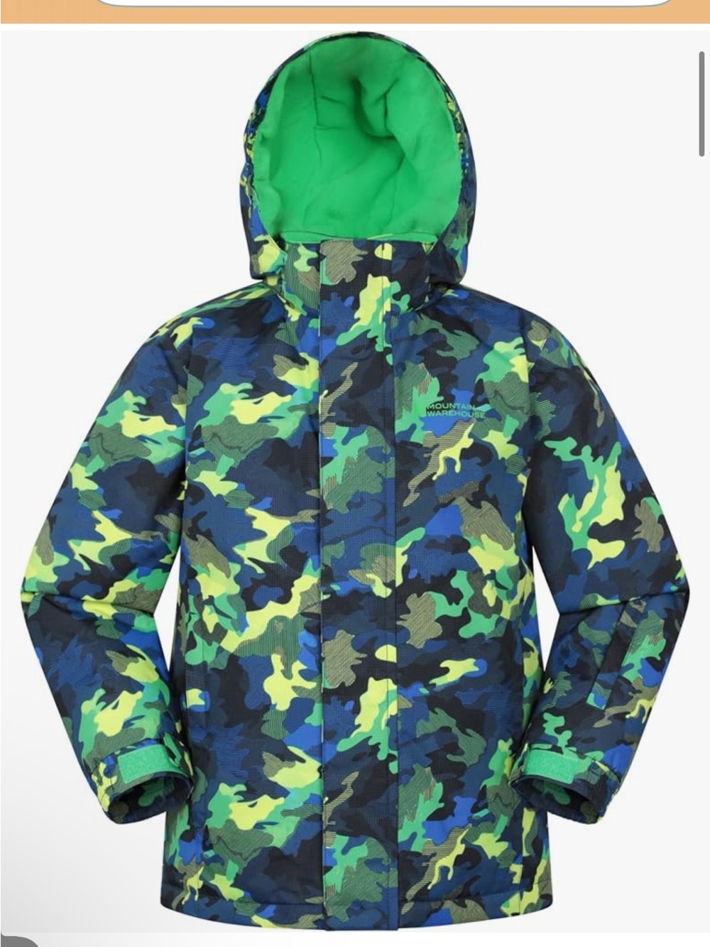 Mountain Warehouse Kids' Snow Jacket - Green & Blue Camo